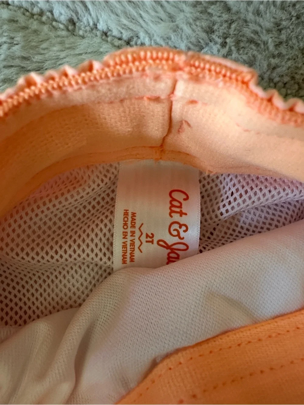 Cat & Jack Coral Shark Swim Shorts with Blue Drawstring